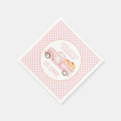 私たちのリトルカボチャのライトピンクトラックの最初の誕生日 スタンダードカクテルナプキン (角)