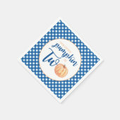 私たちのリトルカボチャは2つの青い格子状の2番目の誕生日である スタンダードカクテルナプキン (角)