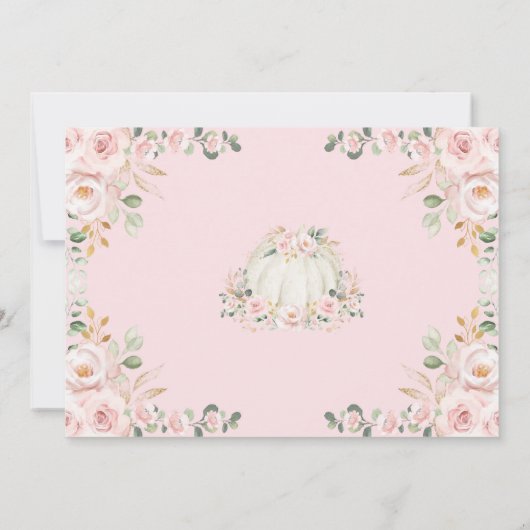 私たちのリトルカボチャバラ金ゴールド赤面フローラ誕生日 招待状 (裏面)