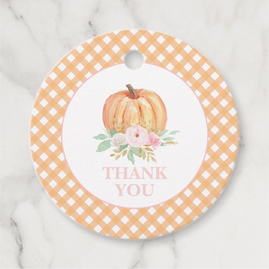 私たちのリトルカボチャフローラの最初の誕生日ありがとう フェイバータグ (正面)