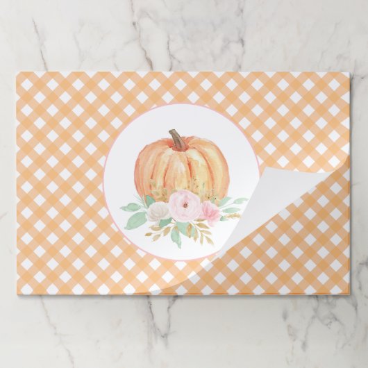 私たちのリトルカボチャフローラの最初の誕生日ランチョンマット ペーパーパッド (折り畳み)