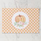 私たちのリトルカボチャフローラの最初の誕生日ランチョンマット ペーパーパッド (正面)