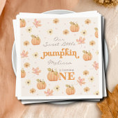私たちのリトルカボチャ秋オレンジガールファースト誕生日 スタンダードカクテルナプキン