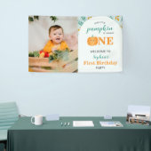 私たちのリトルカボチャ秋カスタムフォト誕生日 横断幕 (トレードショー)