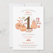 私たちのリトルカボチャ秋ファースト誕生日招待状 招待状 (正面)