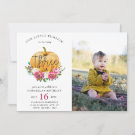 私たちのリトルカボチャ秋フローラ3rd誕生日 招待状