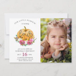 私たちのリトルカボチャ秋フローラ4th誕生日 招待状