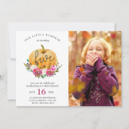 私たちのリトルカボチャ秋フローラ5th誕生日 招待状