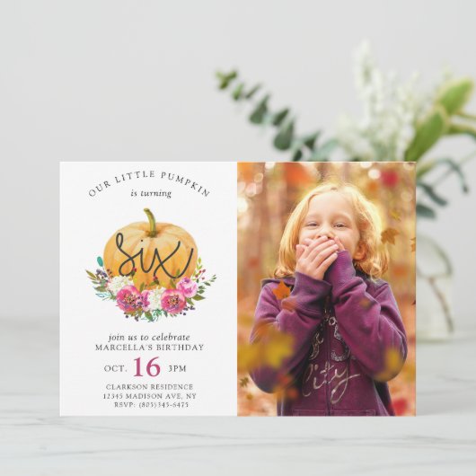 私たちのリトルカボチャ秋フローラ6th誕生日 招待状 (スタンド正面)