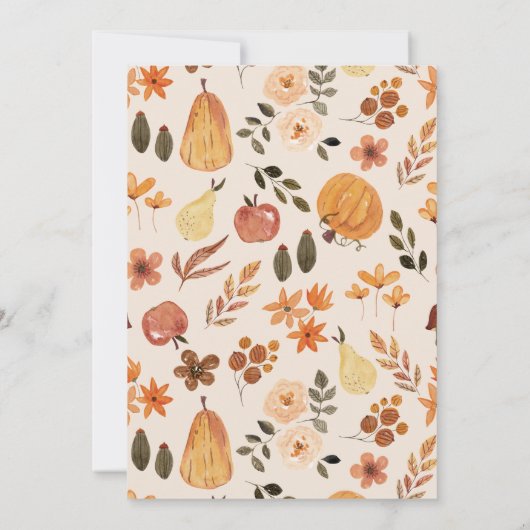 私たちのリトルカボチャ秋ベビー1st誕生日 招待状 (裏面)