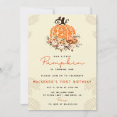 私たちのリトルカボチャ秋秋フローラ1st誕生日 招待状 (正面)