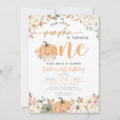 私たちのリトルカボチャ秋秋フローラ1st誕生日 招待状 (正面)