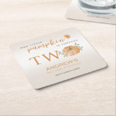 私たちのリトルカボチャ秋秋2nd誕生日 スクエアペーパーコースター (アングル)