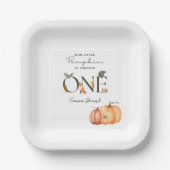 私たちのリトルカボチャ秋1st誕生日紙プレート ペーパープレート (正面)