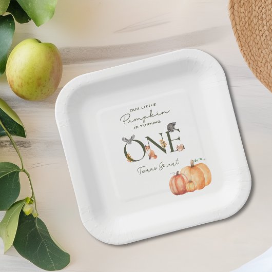 私たちのリトルカボチャ秋1st誕生日紙プレート ペーパープレート