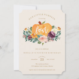 私たちのリトルカボチャ第4誕生日招待状 招待状