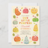 私たちのリトルカボチャ誕生日招待状、写真誕生日 招待状 (正面)
