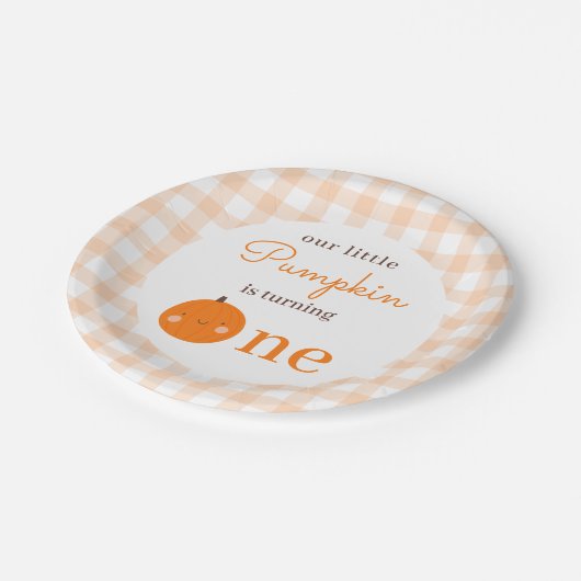 私たちのリトルカボチャ1stオレンジ秋ファースト誕生日 ペーパープレート (アングル)