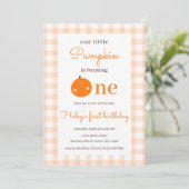 私たちのリトルカボチャ1stオレンジ秋ファースト誕生日 招待状 (スタンド正面)