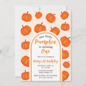 私たちのリトルカボチャ1stオレンジ誕生日 招待状 (正面)
