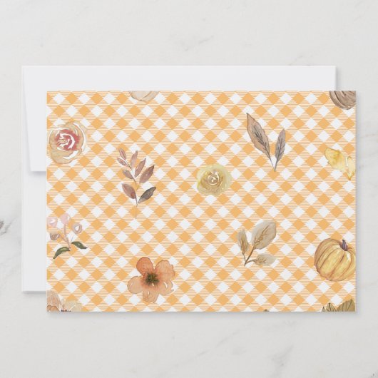 私たちのリトルカボチャ1stバースデーオレンジ秋 招待状 (裏面)