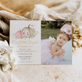 私たちのリトルカボチャ1stバースデーフォト招待状 招待状