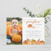 私たちのリトルカボチャ1st誕生日パーティの招待状 招待状 (スタンド正面)