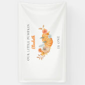 私たちのリトルカボチャ1st誕生日フローラ水色 横断幕 (縦)