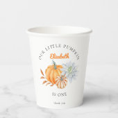 私たちのリトルカボチャ1st誕生日フローラ水色 紙コップ (裏面)