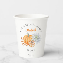 私たちのリトルカボチャ1st誕生日フローラ水色 紙コップ