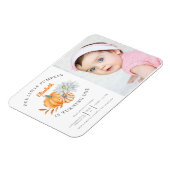 私たちのリトルカボチャ1st誕生日フローラ秋写真 マグネット (左側)