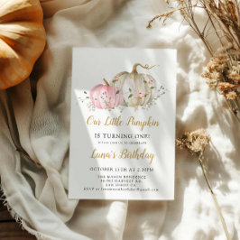 私たちのリトルカボチャ1st誕生日招待状 招待状