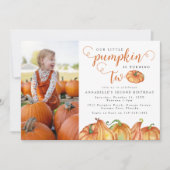 私たちのリトルカボチャ2nd誕生日パーティの招待状 招待状 (正面)