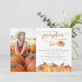 私たちのリトルカボチャ2nd誕生日パーティの招待状 招待状 (スタンド正面)