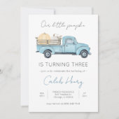 私たちのリトルカボチャ/ブルートラック誕生日招待 招待状 (正面)