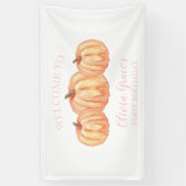 私たちのリトルカボプキンファースト誕生日ウェルカムバナー 横断幕 (縦)