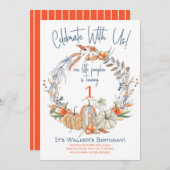 私たちのリトルカボプキンファースト誕生日招待状 招待状 (正面/裏面)