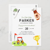 私たちのリトルゴルファーバッグカートキッズゴルフ誕生日 ポストカード (正面/裏面)