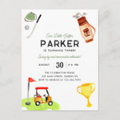 私たちのリトルゴルファーバッグカートキッズゴルフ誕生日 ポストカード (正面)