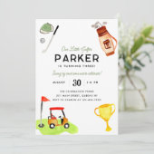 私たちのリトルゴルファーバッグカートキッズゴルフ誕生日 招待状 (スタンド正面)