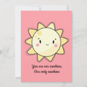 私たちのリトルサンシャインガールズピンク誕生日招待状 招待状 (裏面)