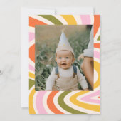 私たちのリトルサンシャインサンミニマルレトロ1st誕生日 招待状 (裏面)