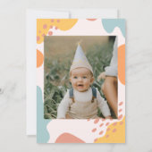 私たちのリトルサンシャインサンミニマルレトロ1st誕生日 招待状 (裏面)