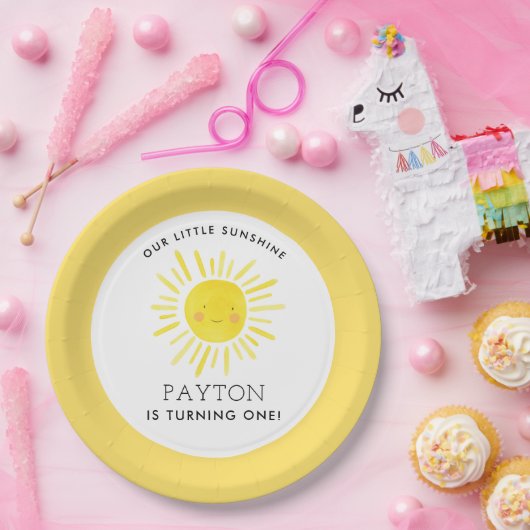 私たちのリトルサンシャインパーティーガール1st誕生日紙 ペーパープレート (パーティー)