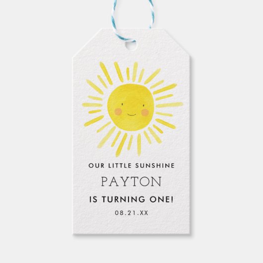 私たちのリトルサンシャインパーティーガール1st誕生日 ギフトタグ (正面)