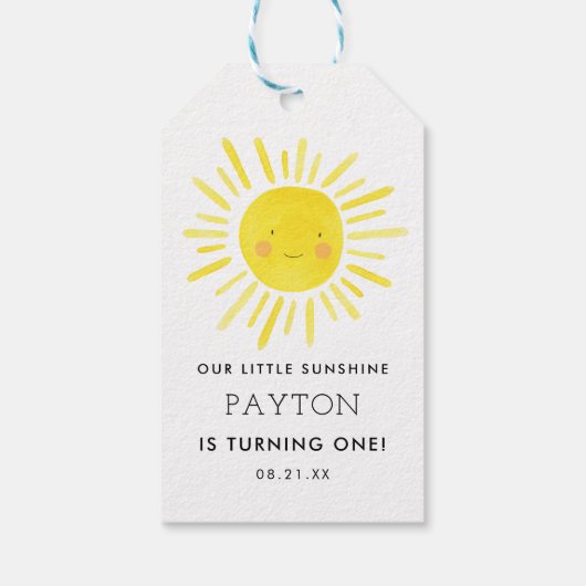私たちのリトルサンシャインパーティーガール1st誕生日 ギフトタグ (裏面)
