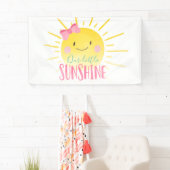 私たちのリトルサンシャインピンクガール誕生日背景 横断幕 (インサイチュ)