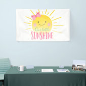 私たちのリトルサンシャインピンクガール誕生日背景 横断幕 (トレードショー)