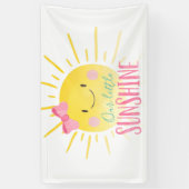 私たちのリトルサンシャインピンクガール誕生日背景 横断幕 (縦)