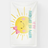 私たちのリトルサンシャインピンクガール誕生日背景 横断幕 (縦)